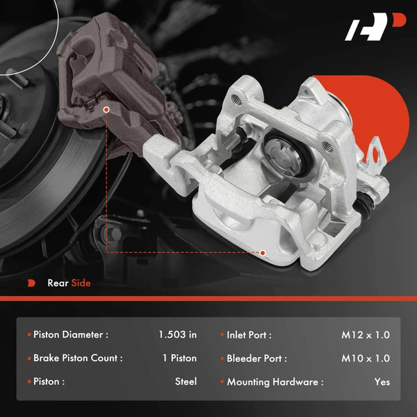 2-PC Brake Caliper, Rear Driver & Passenger, 1-Piston, A-Premium APBC4186