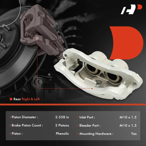 2-PC Brake Caliper, Rear Driver & Passenger, 2-Piston, A-Premium APBC3954