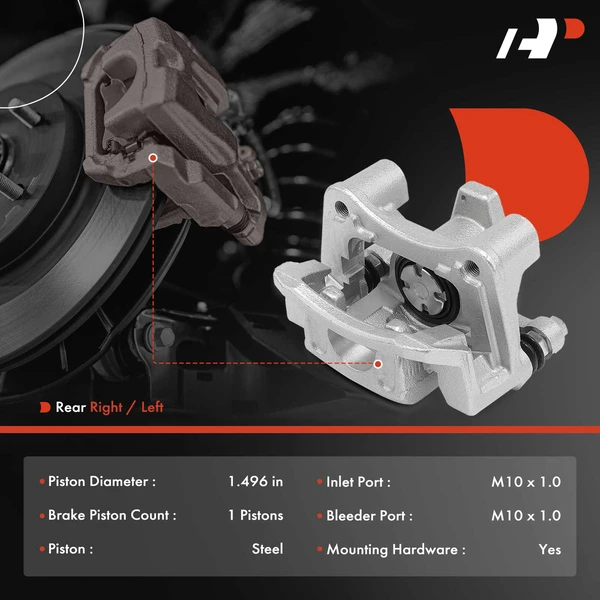 2-PC Brake Caliper, Rear Driver & Passenger, 1-Piston, A-Premium APBC4284
