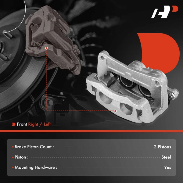 2-PC Brake Caliper, Front Driver & Passenger, 2-Piston, A-Premium APBC3969