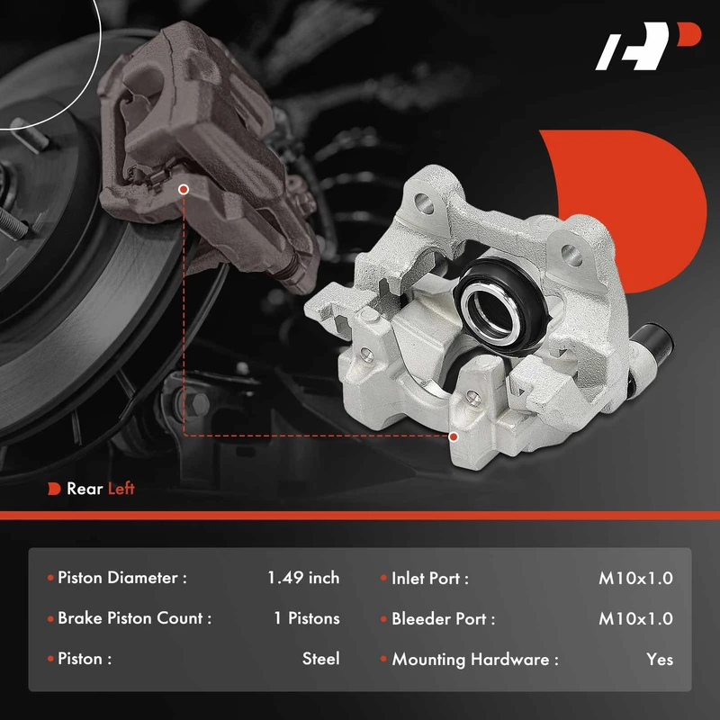 1-PC Brake Caliper, Rear Left Driver Side, 1-Piston, A-Premium APBC4122
