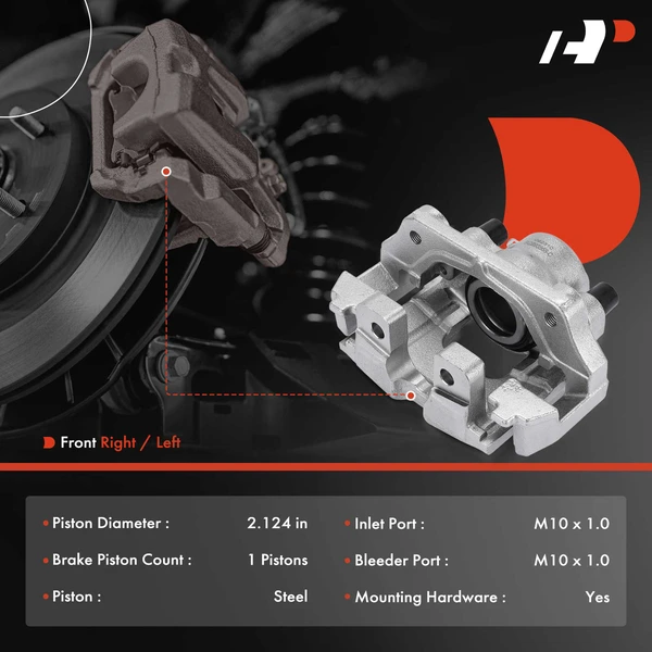 2-PC Brake Caliper, Front Driver & Passenger, 1-Piston, A-Premium APBC3971