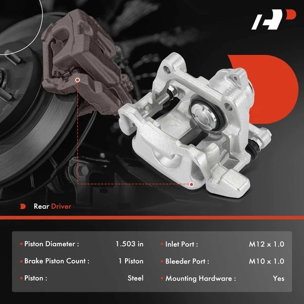 1-PC Brake Caliper, Rear Left Driver Side, 1-Piston, A-Premium APBC4233
