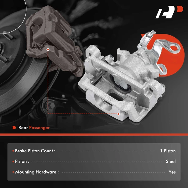 1-PC Brake Caliper, Rear Right Passenger Side, 1-Piston, A-Premium APBC4235