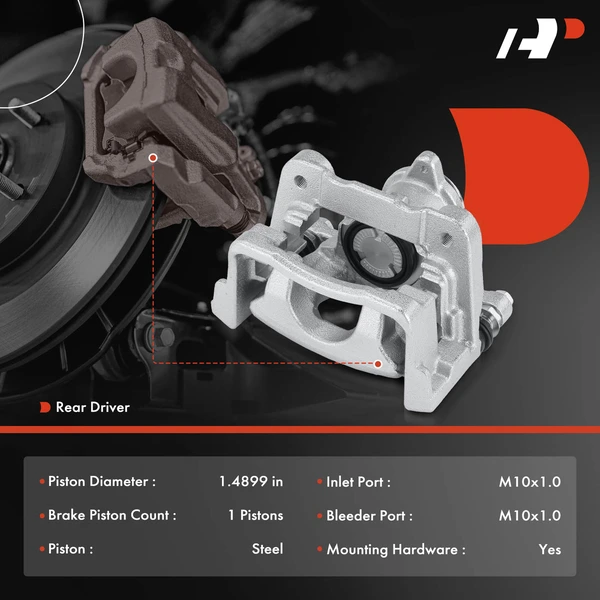 1-PC Brake Caliper, Rear Left Driver Side, 1-Piston, A-Premium APBC4240
