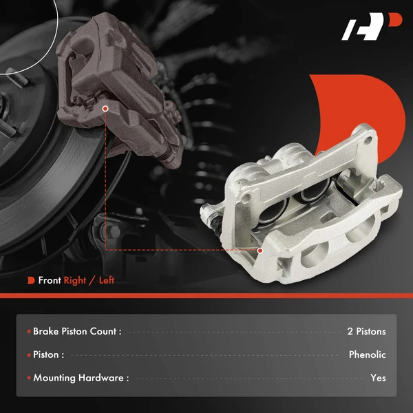 1-PC Brake Caliper, Front Right Passenger Side, 2-Piston, A-Premium APBC3978