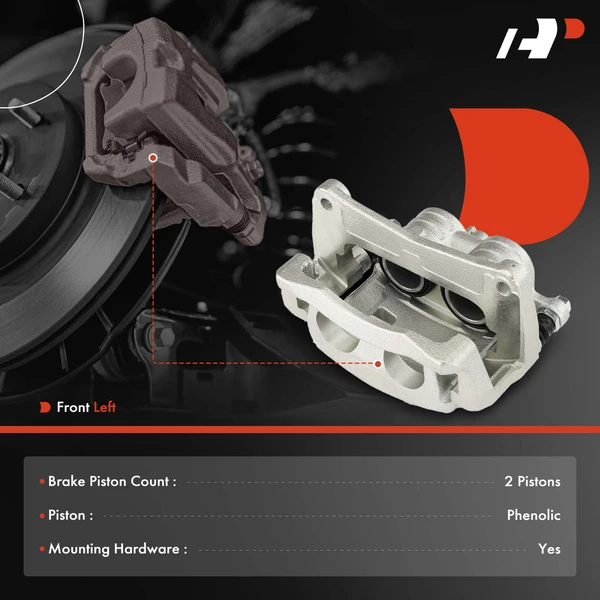 1-PC Brake Caliper, Front Left Driver Side, 2-Piston, A-Premium APBC3979