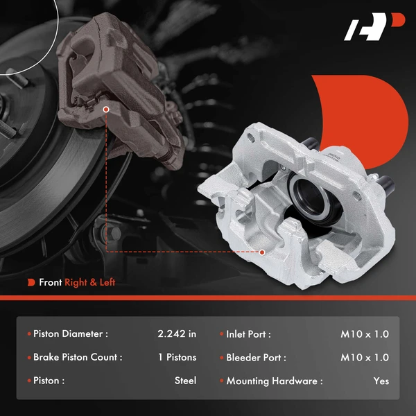 1971-1973 Chevrolet G10 Van 2-Pc Brake Caliper Front Driver & Passenger 1-Piston A-Premium APBC3984