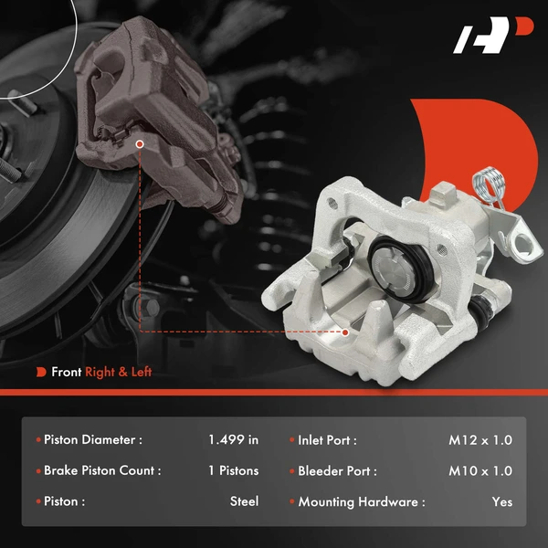 2 -Pc Brake Caliper Rear Driver & Passenger 1-Piston A-Premium APBC4129