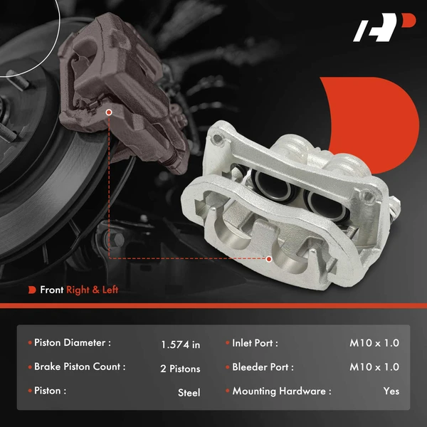 2-PC Brake Caliper, Front Driver & Passenger, 2-Piston, A-Premium APBC3989