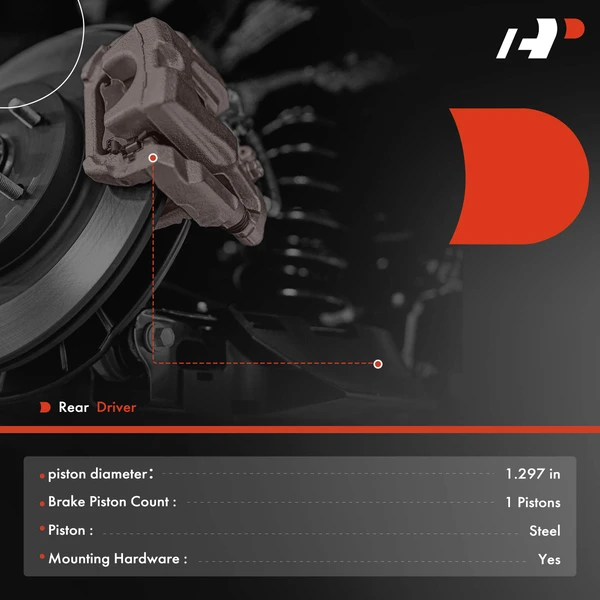 1-PC Brake Caliper, Rear Left Driver Side, 1-Piston, A-Premium APBC4069