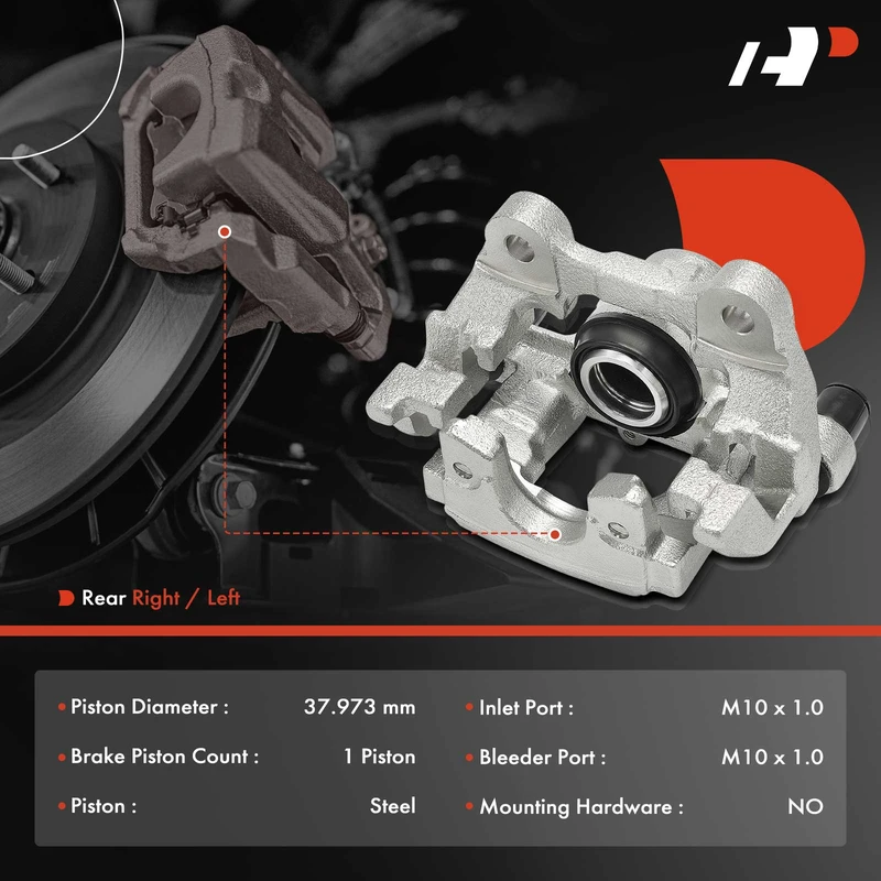 1-PC Brake Caliper, Rear Right Passenger Side, 1-Piston, A-Premium APBC4110