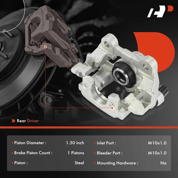 1-PC Brake Caliper, Rear Left Driver Side, 1-Piston, A-Premium APBC4111