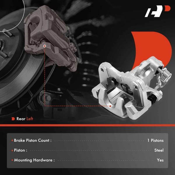 1-PC Brake Caliper, Rear Left Driver Side, 1-Piston, A-Premium APBC4116