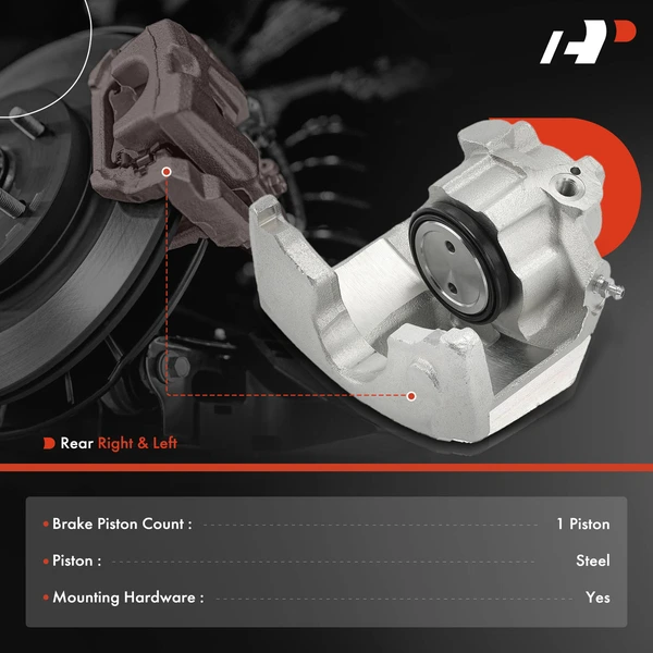 2-PC Brake Caliper, Rear Driver & Passenger, 1-Piston, A-Premium APBC4132