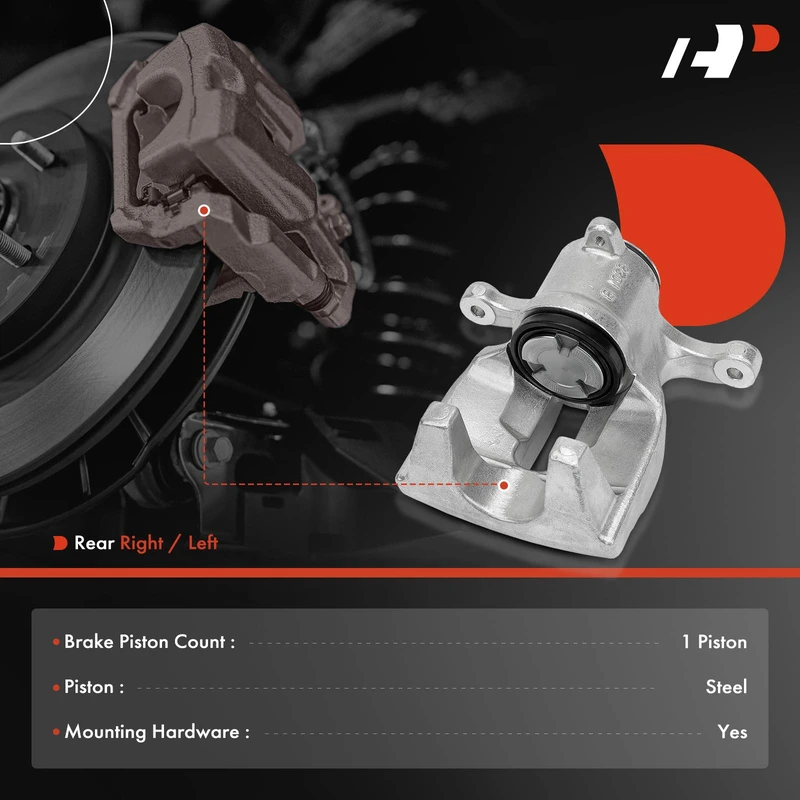 1-PC Brake Caliper, Rear Left Driver Side, 1-Piston, A-Premium APBC4021