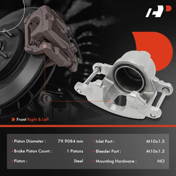 2-PC Brake Caliper, Front Driver & Passenger, 1-Piston, A-Premium APBC4134