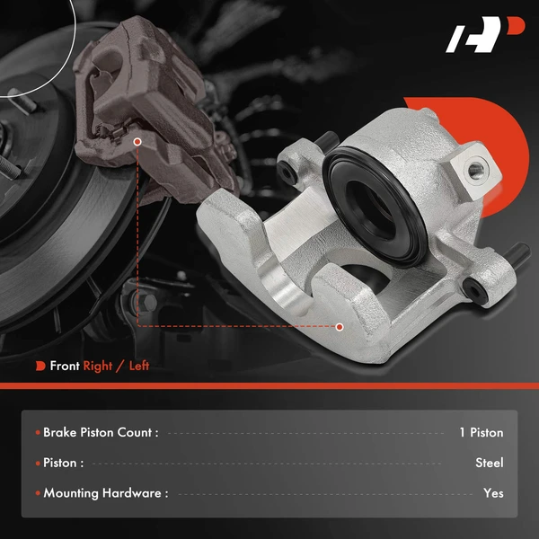1-PC Brake Caliper, Front Left Driver Side, 1-Piston, A-Premium APBC4154