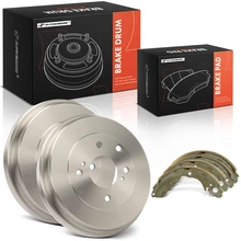 6 Pcs Rear Brake Drums & Ceramic Brake Shoes