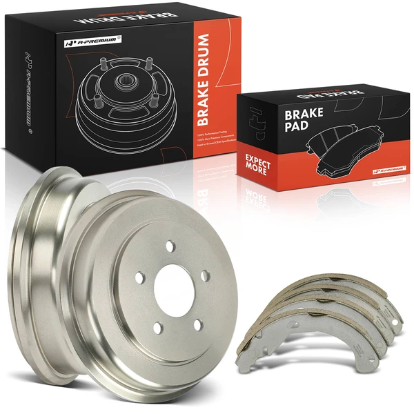 Rear Brake Drums & Ceramic Brake Shoes for 2007-2008 Pontiac G5