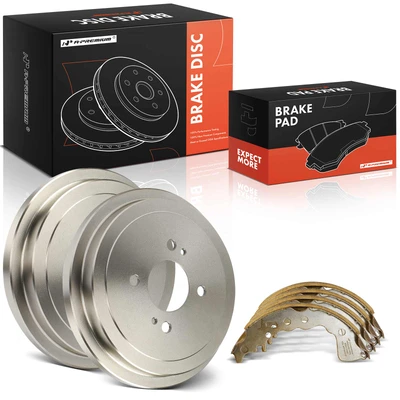 6 Pcs Rear Brake Drums & Ceramic Brake Shoes