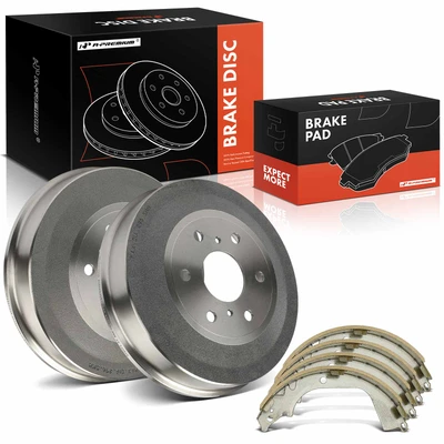 6 Pcs Rear Brake Drums & Ceramic Brake Shoes