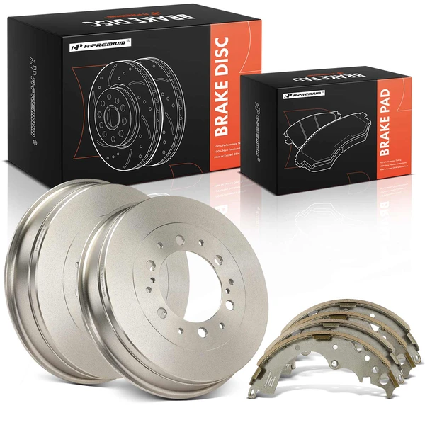 6 Pcs Rear Brake Drums & Ceramic Brake Shoes for Toyota Tacoma 2005-2021