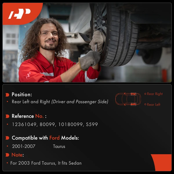 Rear Brake Drums & Ceramic Brake Shoes for Ford Taurus 2001-2007 Mercury Sable