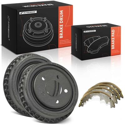 6 Pcs Rear Brake Drums & Ceramic Brake Shoes