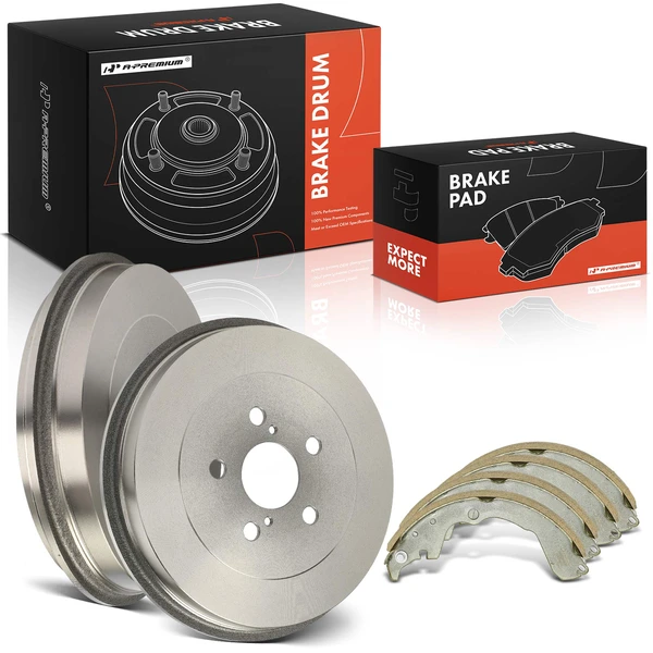 Rear Brake Drums & Ceramic Brake Shoes for 2003-2008 Pontiac Vibe