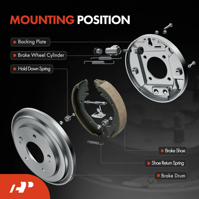 Rear Brake Drums & Ceramic Brake Shoes for Chevy Colorado GMC Canyon 2009-2012