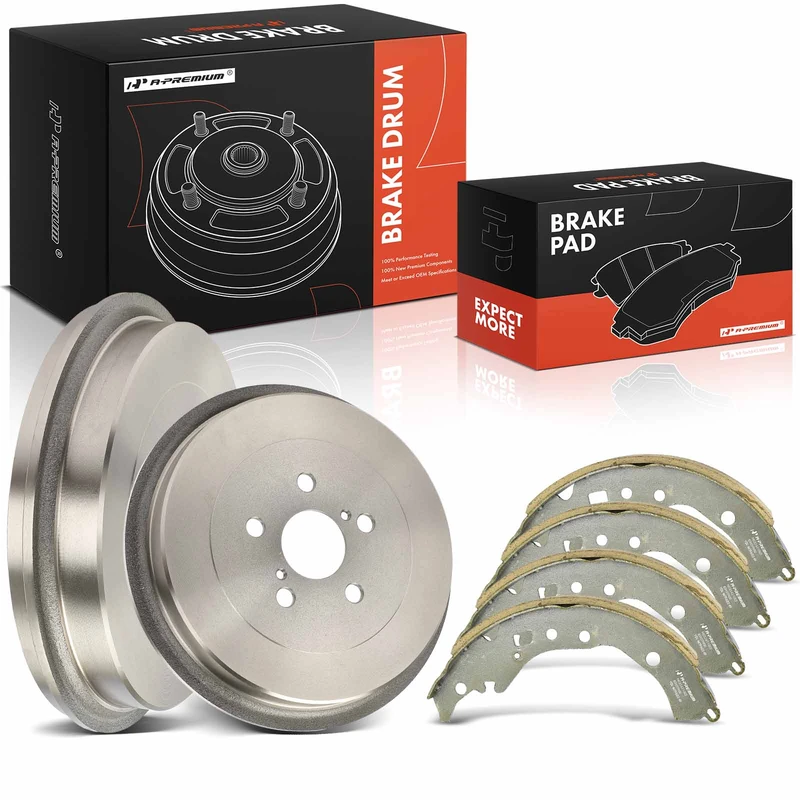 Rear Brake Drums & Ceramic Brake Shoes for 2014 Toyota Corolla