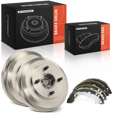 6 Pcs Rear Brake Drums & Ceramic Brake Shoes