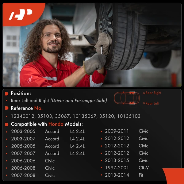 2 Pcs Rear Brake Drum for Honda CR-V 1997-2001 Civic Accord