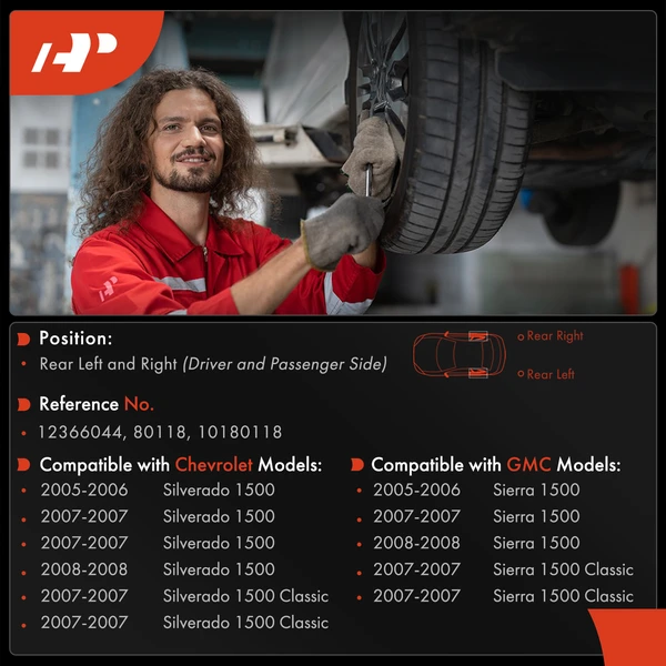 2 Pcs Rear Brake Drum for Chevrolet Silverado 1500 2005-2008 GMC Sierra 1500