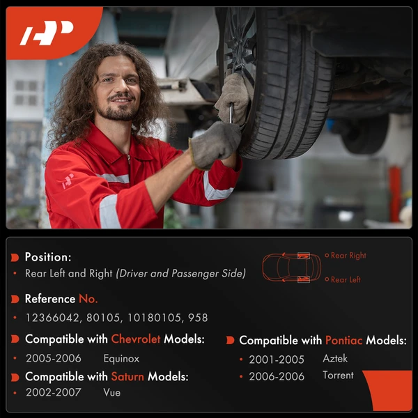 2 Pcs Rear Brake Drum for Chevrolet Equinox 2005-2006 Saturn Vue 2002-2007