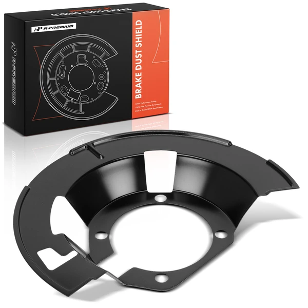 Front Driver Black Brake Dust Shield for 2000-2002 Dodge Ram 3500