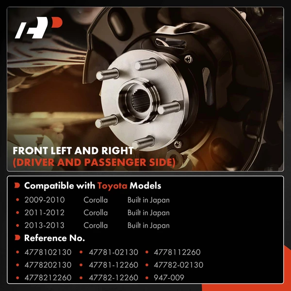 2 Pcs Front Driver & Passenger Brake Dust Shield for Toyota Corolla 2009-2013 Built in Japan