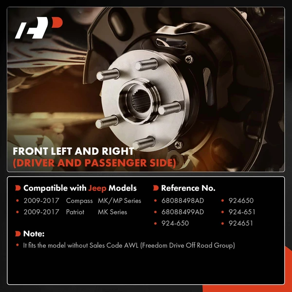 2 Pcs Front Driver & Passenger Brake Dust Shield Set for Jeep MK MP Compass Patriot 2009-2017 SUV