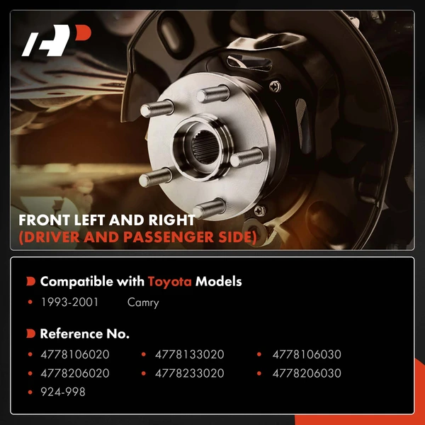 2 pcs Front Driver & Passenger Brake Dust Shield for Toyota Camry 1993-2001 Naturally Aspirated