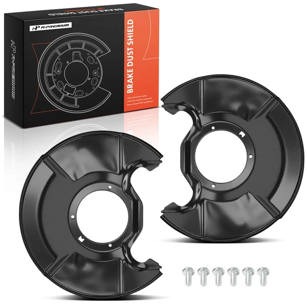 2 Pcs Front Driver & Passenger Black Brake Dust Shield for Honda Civic 2006-2011