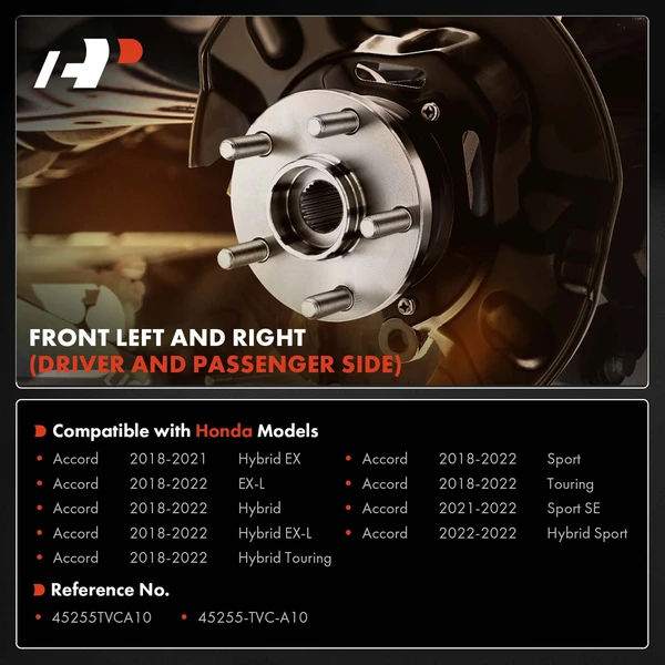 2 Pcs Front Black Brake Dust Shield for Honda Accord 2018-2022 Sedan 4-Door