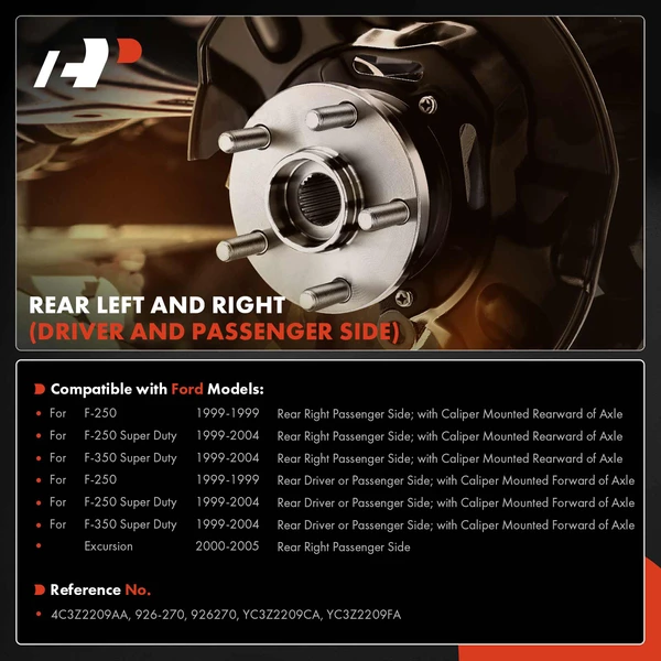 Rear Driver or Passenger Loaded Brake Backing Plate for Ford F-250 1999 Excursion