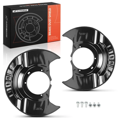 2 Pcs Front Driver & Passenger Black Brake Dust Shield