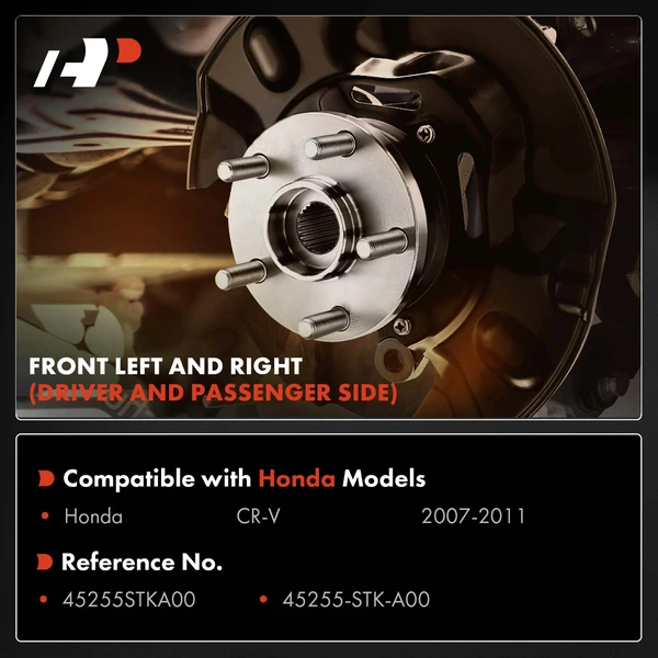 2 Pcs Front Driver & Passenger Black Brake Dust Shield for Honda CR-V 2007-2011