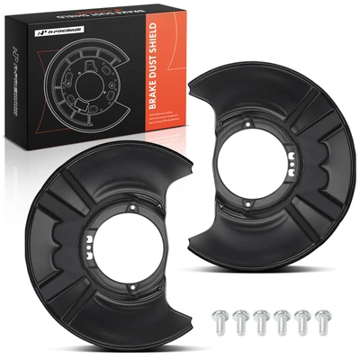 2 Pcs Front Driver & Passenger Black Brake Dust Shield