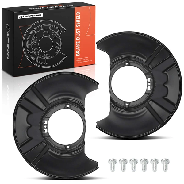 2 Pcs Front Driver & Passenger Black Brake Dust Shield for Honda Civic 2016-2021