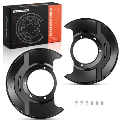 2 Pcs Front Driver & Passenger Black Brake Dust Shield