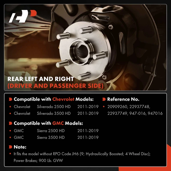 2 Pcs Rear Brake Dust Shield for Chevy Silverado 2500 HD GMC Sierra 3500 HD