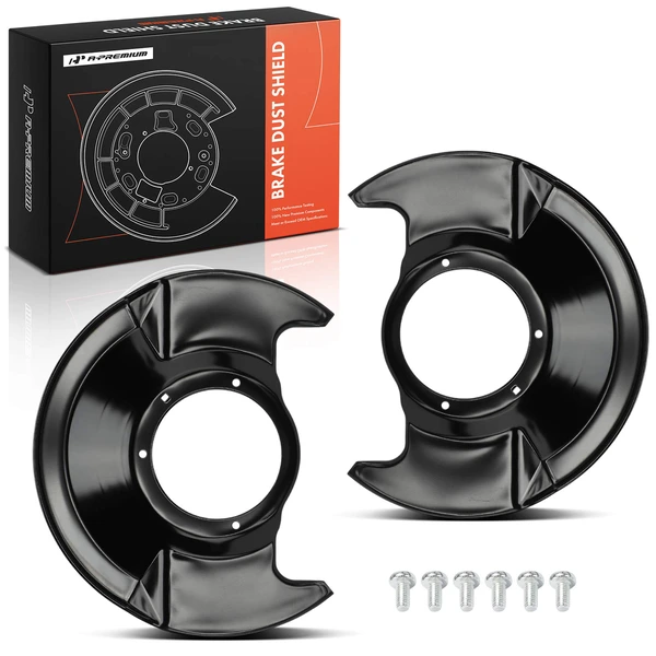 2 Pcs Front Driver & Passenger Black Brake Dust Shield for Honda Civic 1993-2005